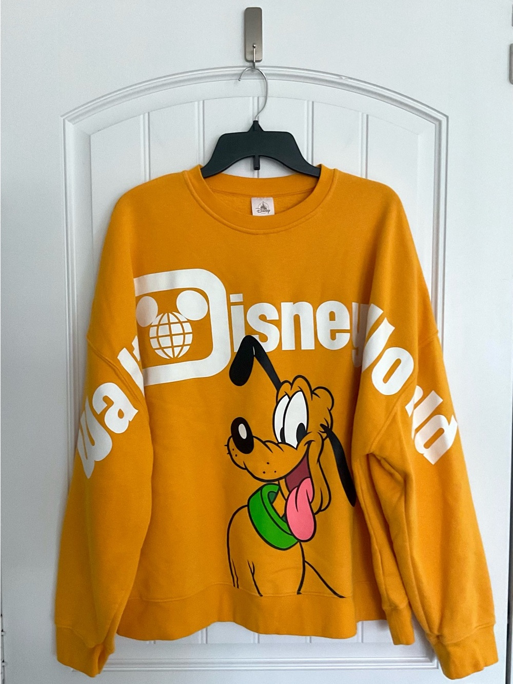 Walt Disney World Pluto Yellow Oversized Pullover Sweatshirt Size XL